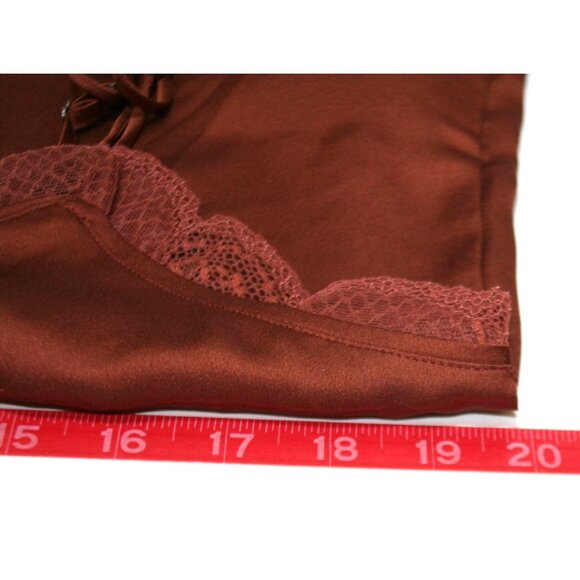 Abercrombie & Fitch Womens Large Brown Lace Trim Satin Camisole Y2K Feminine - Picture 6 of 7